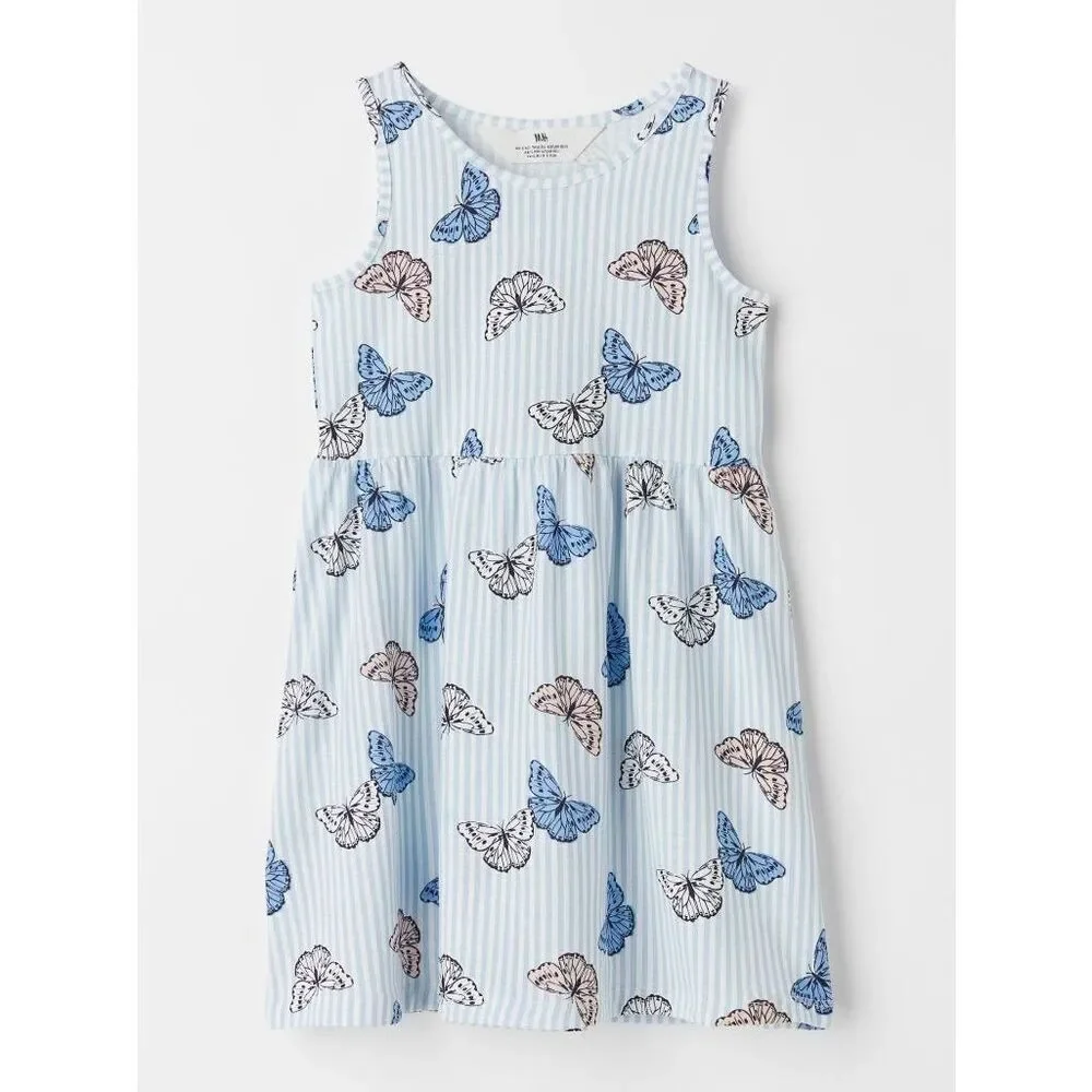 3/$30 H&M Kids Toddler Girls 4/5 Butterfly Print Tank Knit Dress As Is